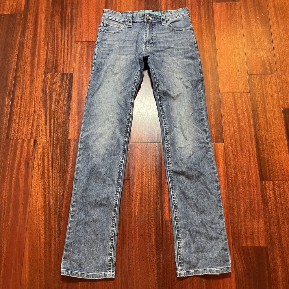 Rock Roll Jeans Mens 30x35 Revolver Slim Straight Leg Blue Medium Wash Grunge
